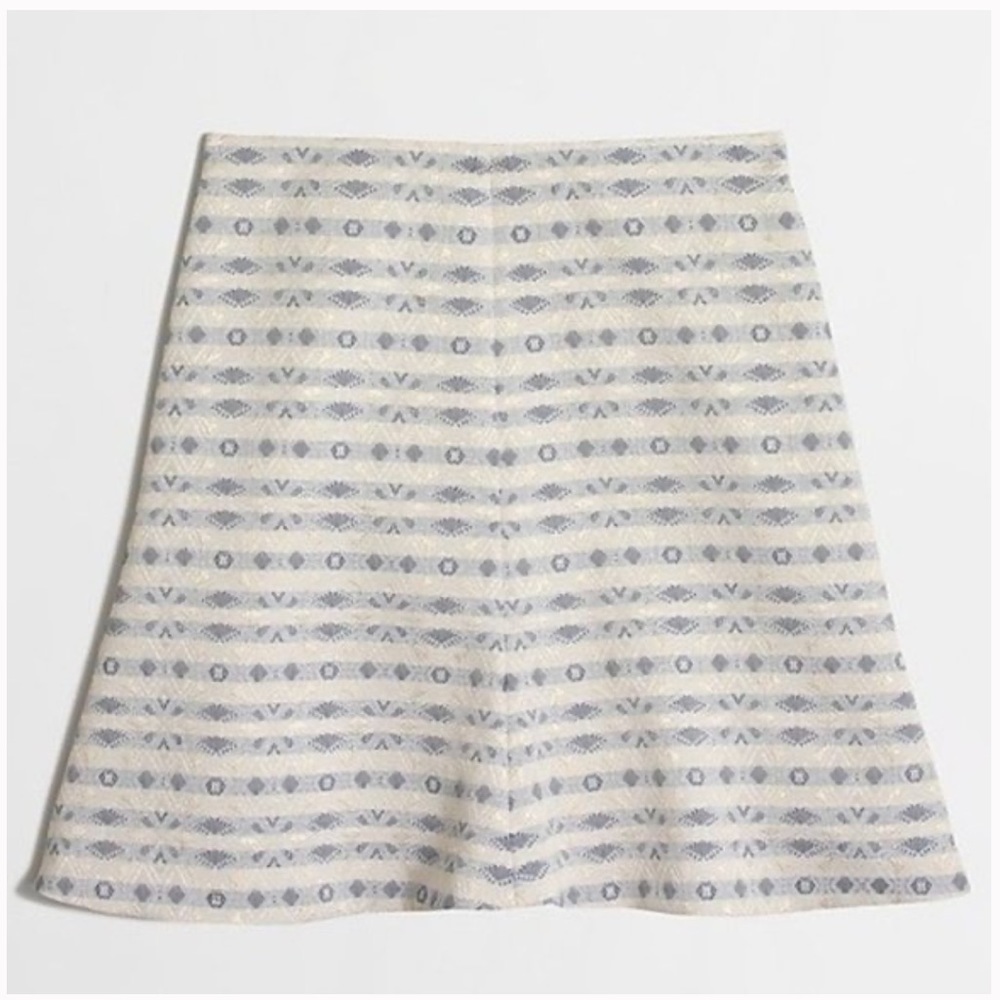 J CREW JACQUARD METALLIC FLARED SKIRT SIZE 2
